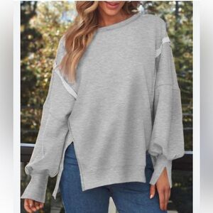 Elegant Gray Crew Neck Sweater